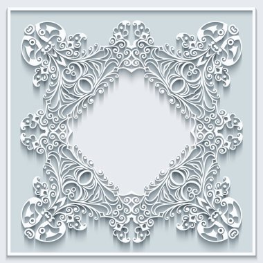 Soyut vektör süslemeli doğa vintage çerçeve.