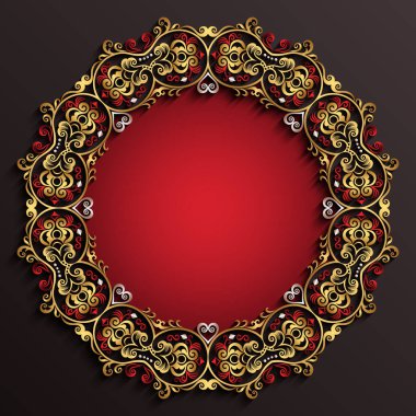 Soyut vektör süslemeli doğa vintage çerçeve.