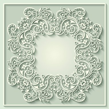 Soyut vektör süslemeli doğa vintage çerçeve.