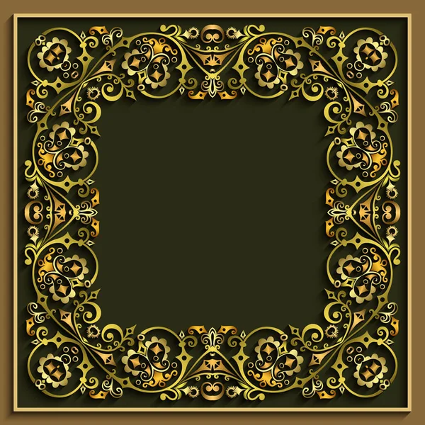 Abstract vector ornamental nature vintage frame. — Stock Vector