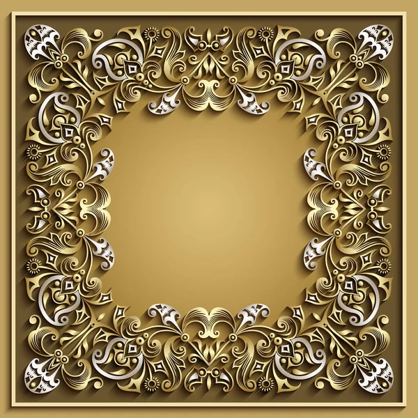 Abstracto vector ornamental naturaleza marco vintage. — Vector de stock