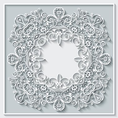 Soyut vektör süslemeli doğa vintage çerçeve.