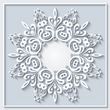 Soyut vektör süslemeli doğa vintage çerçeve.