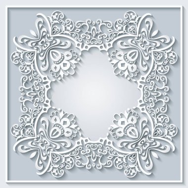 Soyut vektör süslemeli doğa vintage çerçeve.