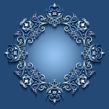 Soyut vektör süslemeli doğa vintage çerçeve.