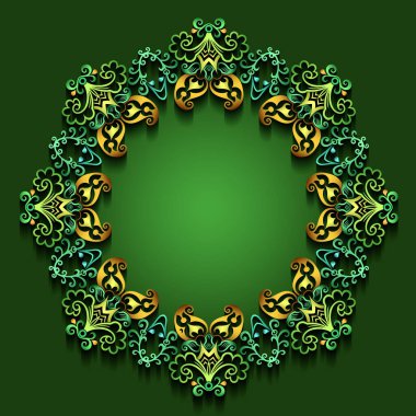 Soyut vektör süslemeli doğa vintage çerçeve.