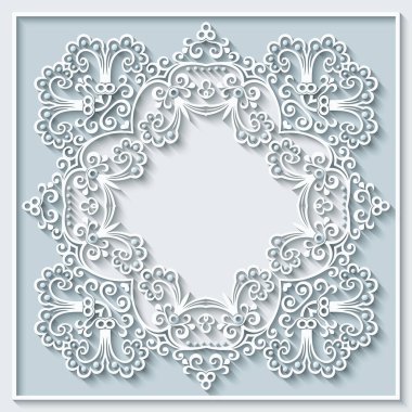 Soyut vektör süslemeli doğa vintage çerçeve.