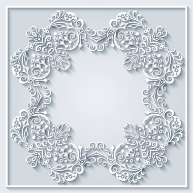 Soyut vektör süslemeli doğa vintage çerçeve.