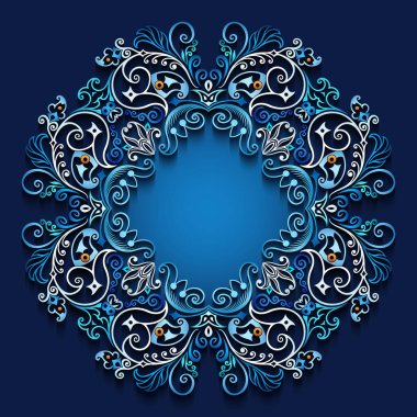 Soyut vektör süslemeli doğa vintage çerçeve.