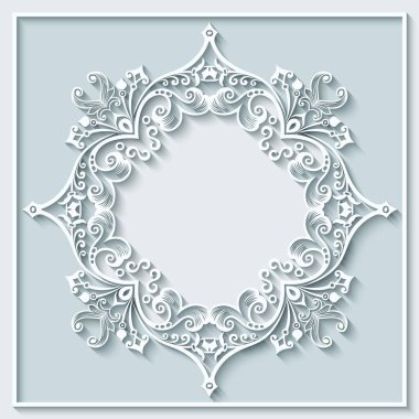 Soyut vektör süslemeli doğa vintage çerçeve.