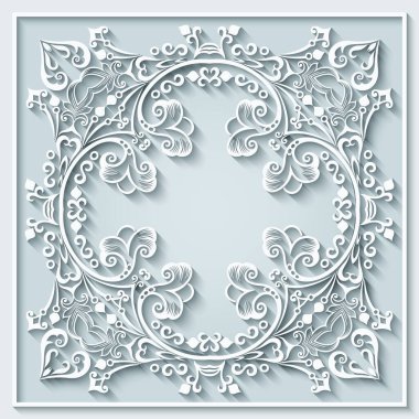 Soyut vektör süslemeli doğa vintage çerçeve.