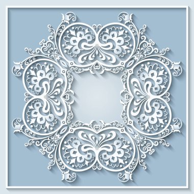 Soyut vektör süslemeli doğa vintage çerçeve.