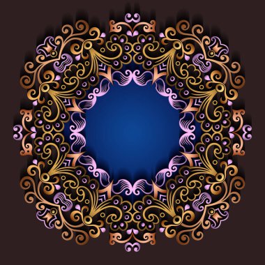 Soyut vektör süslemeli doğa vintage çerçeve.