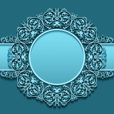 Soyut vektör süslemesel doğa renk vintage çerçeve.