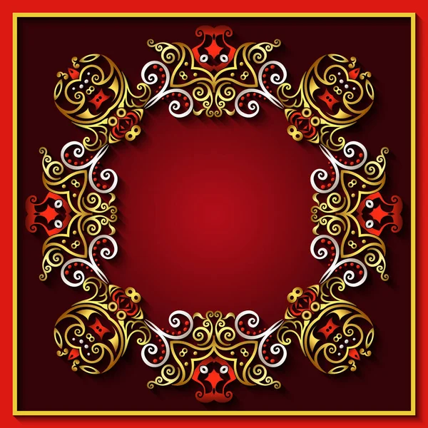 Soyut vektör süslemeli doğa vintage çerçeve.