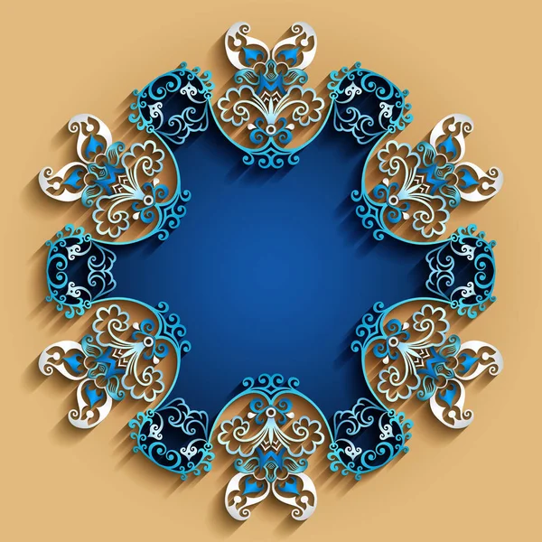 Soyut vektör süslemeli doğa vintage çerçeve.