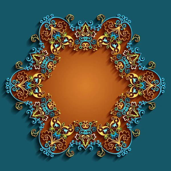 Soyut vektör süslemeli doğa vintage çerçeve.