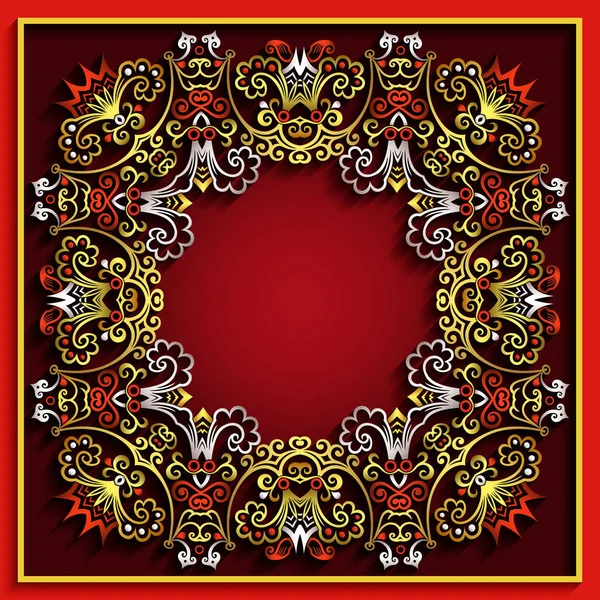 Soyut vektör süslemeli doğa vintage çerçeve.