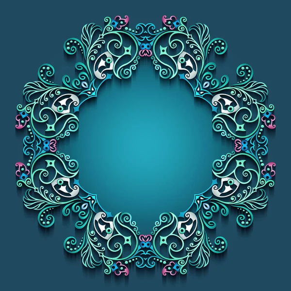 Soyut vektör süslemeli doğa vintage çerçeve.