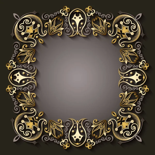 Soyut vektör süslemeli doğa vintage çerçeve.