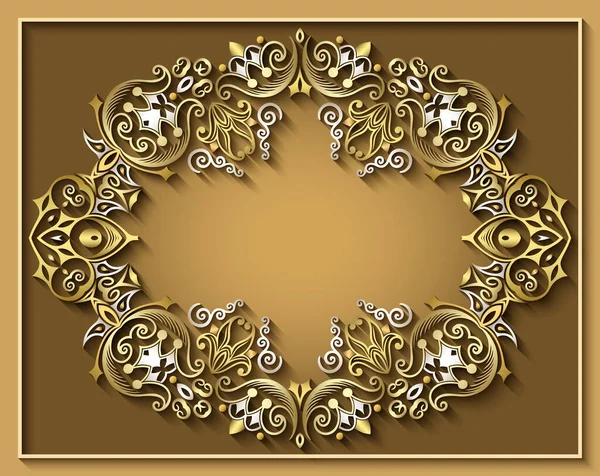 Soyut vektör süslemeli doğa vintage çerçeve.