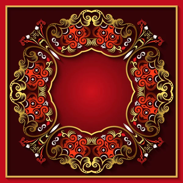 Soyut vektör süslemeli doğa vintage çerçeve.