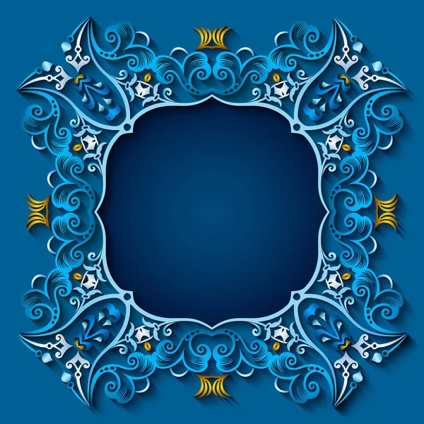 Soyut vektör süslemeli doğa vintage çerçeve.