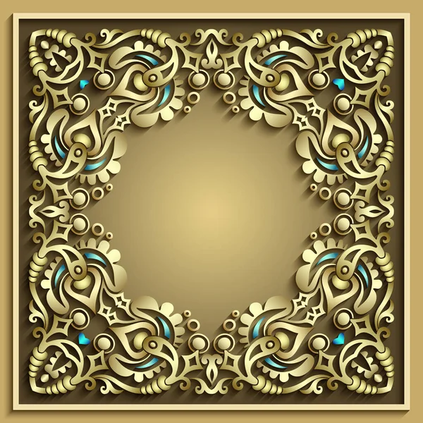 Abstracto vector ornamental naturaleza marco vintage. — Vector de stock