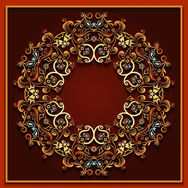 Soyut vektör süslemeli doğa vintage çerçeve.