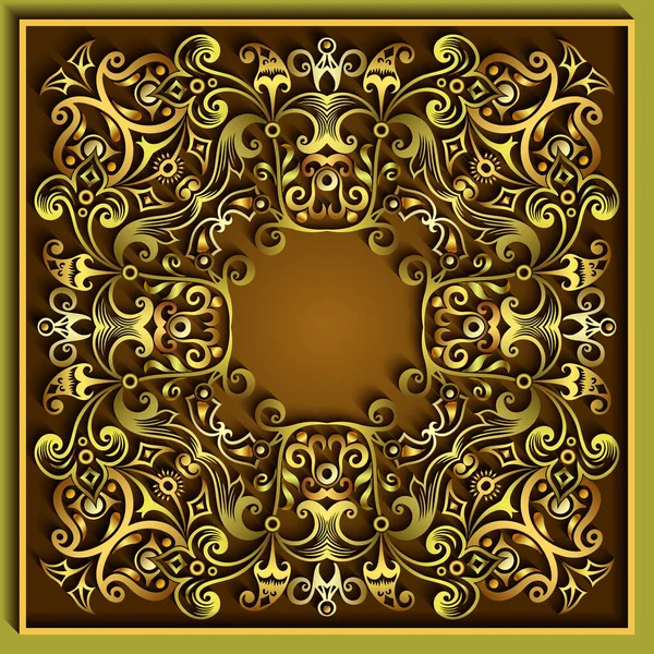 Soyut vektör süslemeli doğa vintage çerçeve.