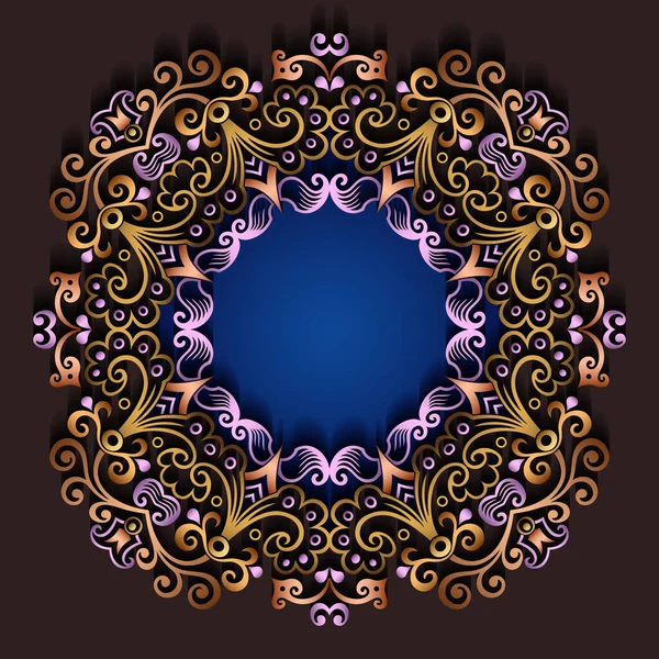 Soyut vektör süslemeli doğa vintage çerçeve.