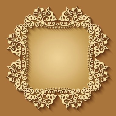 Vektör soyut süsleme doğa vintage çerçeve.