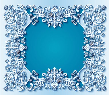 Vektör soyut süsleme doğa vintage çerçeve.