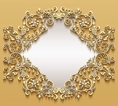 Vektör soyut süsleme doğa vintage çerçeve.