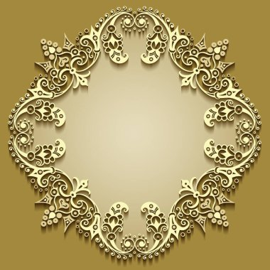 Vektör soyut süsleme doğa vintage çerçeve.