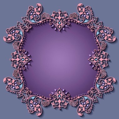 Vektör soyut süsleme doğa vintage çerçeve.