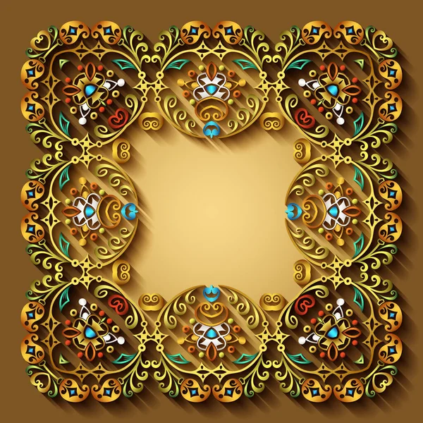 Abstract vector ornamental nature vintage frame. — Stock Vector