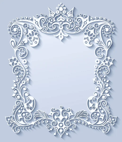 Vector abstracte sier natuur vintage frame. — Stockvector