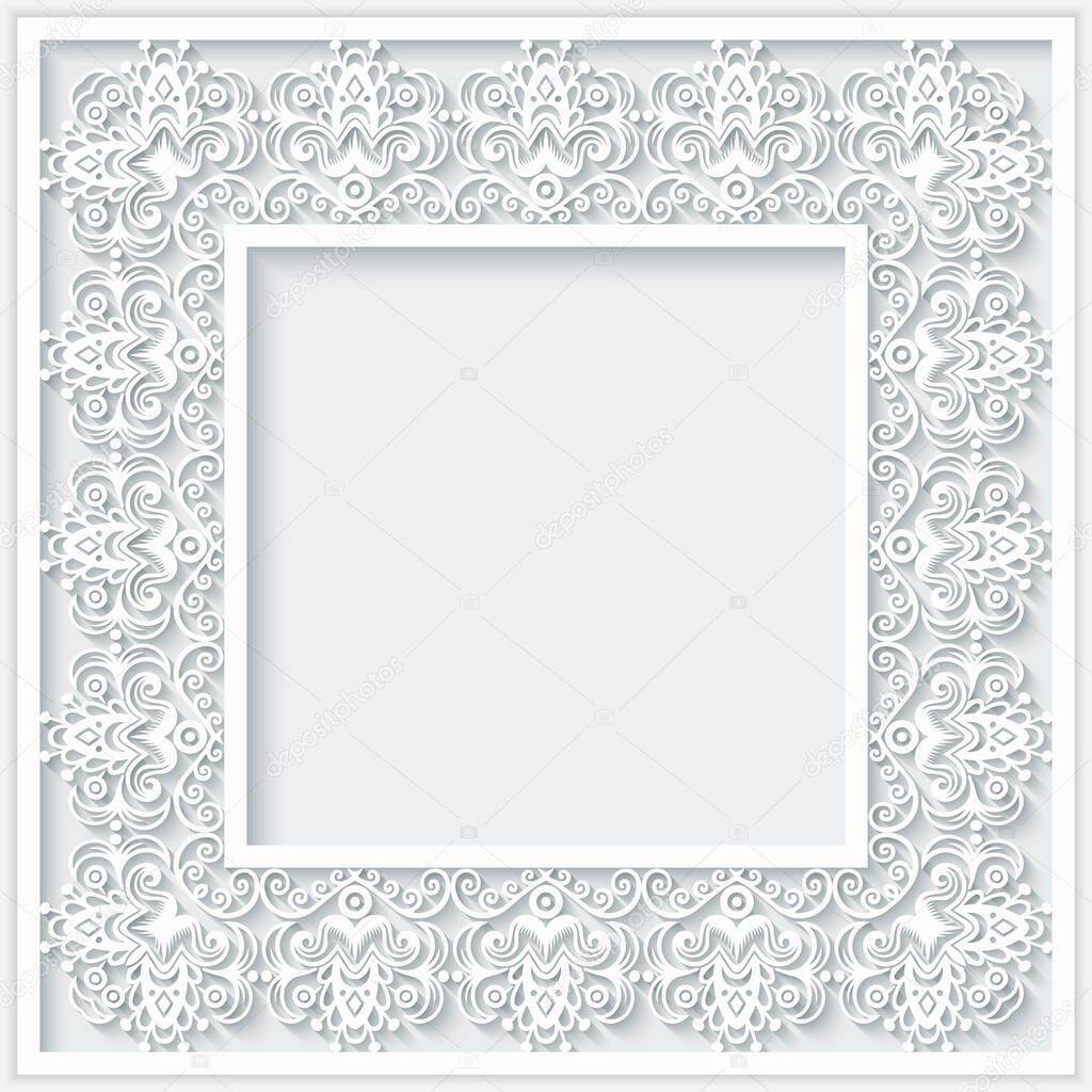 Abstract vector ornamental nature vintage frame.