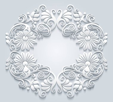 Soyut vektör süslemeli doğa vintage çerçeve.