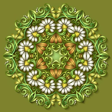 Vektör süsleme doğa klasiği illüstrasyonu.