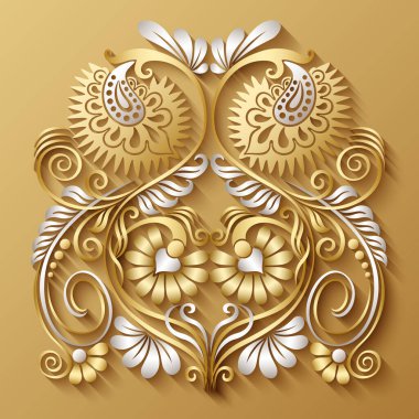 Vektör süsleme doğa klasiği illüstrasyonu.