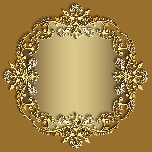 Vector abstracte sier natuur vintage frame. — Stockvector