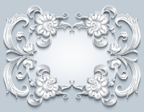 Floral vector vintage border