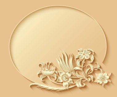 Çiçekli el çizimi vektör vintage illüstrasyon.