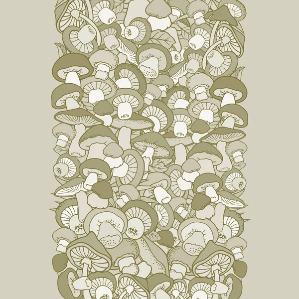 Pilze Natur Cartoon Vektor handgezeichnete Grenze — Stockvektor