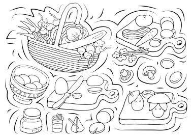 Ev Pişirme Vektörü kabataslak çizimi