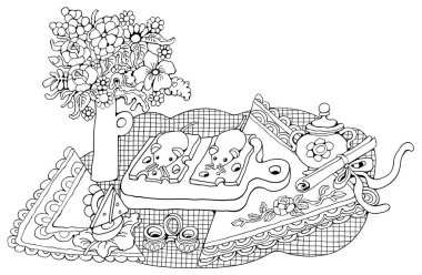 Ev Yemeği natürmort çizimi