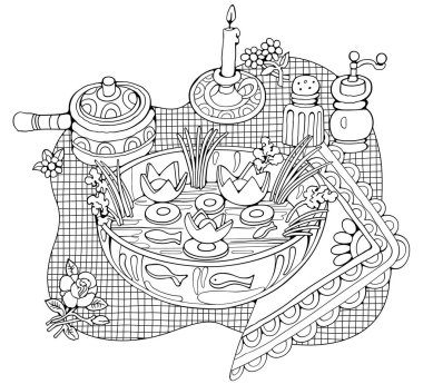 Ev Yemeği natürmort çizimi