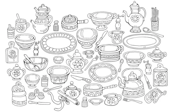 Inicio Cocina vector ilustración — Vector de stock